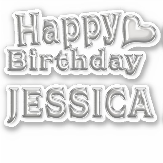 Sticker Jessica Happy Birthday (Devant)