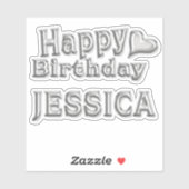 Sticker Jessica Happy Birthday (Feuille)