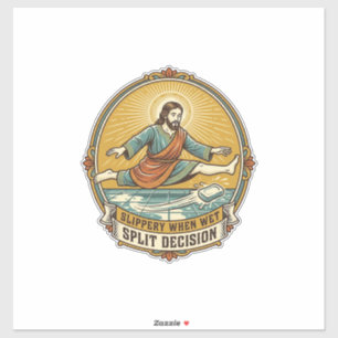 Sticker Jésus a laissé tomber du savon mouillé en glissant