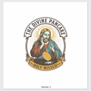 Sticker Jésus a laissé tomber la crêpe parfaite en retourn
