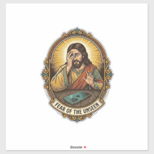 Sticker Jésus a laissé tomber l'écran du téléphone sur la