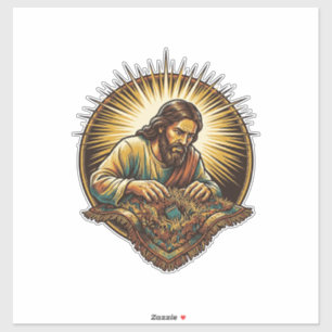 Sticker Jésus a laissé tomber une petite carte SD Perdue T