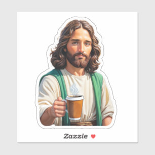 Sticker Jésus aime le café long
