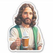 Sticker Jésus aime le café long (Devant)