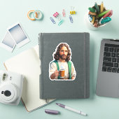 Sticker Jésus aime le café long (Couverture iPad)