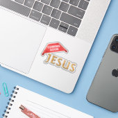 Sticker Jésus arrive bientôt (Ordinateur portable avec iPhone)