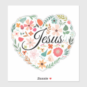 Sticker Jesus Boho Christian Heart Motif Inspiration