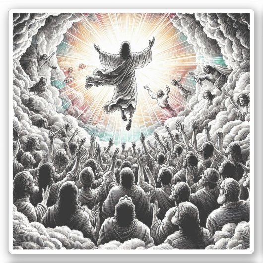 Sticker Jésus Christ Le Rapace Art Religieux Chrétien (Devant)