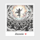 Sticker Jésus Christ Le Rapace Art Religieux Chrétien (Feuille)