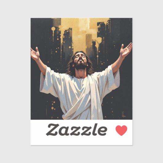 Sticker Jesus Christ Our Savior | Black and Gold (Feuille)