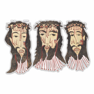 Sticker Jésus Christ Thorn Couronne Art populaire Peinture