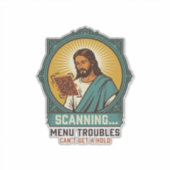 Sticker Jésus Code QR flou ne scannera pas Menu Humour Tec (Devant)