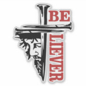 Sticker Jesus Cross Nail Design – Powerful Christian (Devant)
