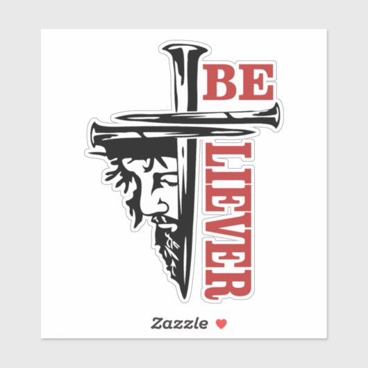Sticker Jesus Cross Nail Design – Powerful Christian (Feuille)