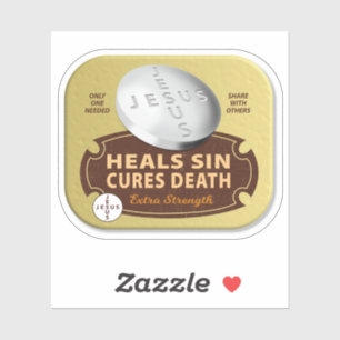 Sticker Jesus Cures Pill - Foi religieuse chrétienne Dieu