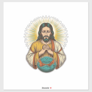 Sticker Jésus déçu Ballon de sport dégonflé Échec de gym