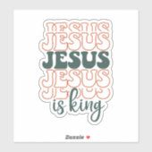 Sticker Jésus empilé est roi (Feuille)