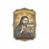 Sticker Jésus Escalier Flou Test Captcha Sécurité Tech Hum (Devant)