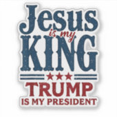 Sticker Jésus est mon roi Trump est mon président (Devant)