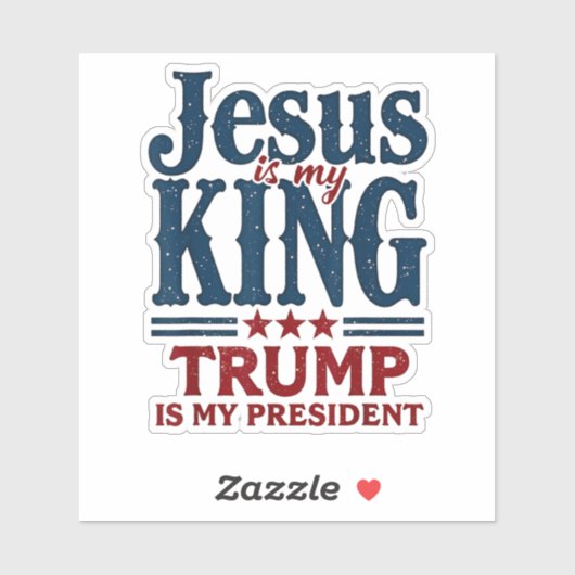 Sticker Jésus est mon roi Trump est mon président (Feuille)