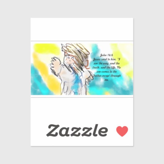 Sticker Jésus est une voie (Feuille)