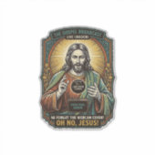 Sticker Jésus Fond noir Couverture de webcam oubliée Virtu (Devant)