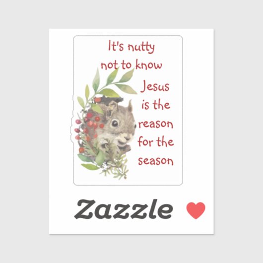 Sticker "Jesus is the reason for the season" Fun Squirrel (Feuille)