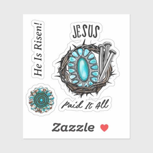 Sticker Jésus L'A Payé Tous 3 Épingles (Feuille)