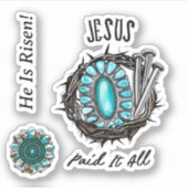 Sticker Jésus L'A Payé Tous 3 Épingles (Devant)