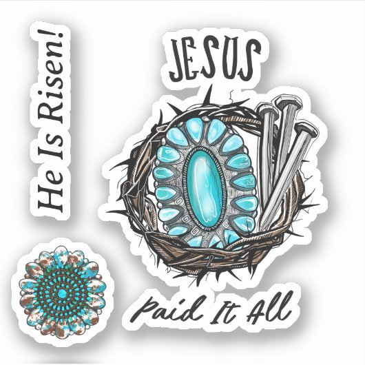 Sticker Jésus L'A Payé Tous 3 Épingles (Devant)