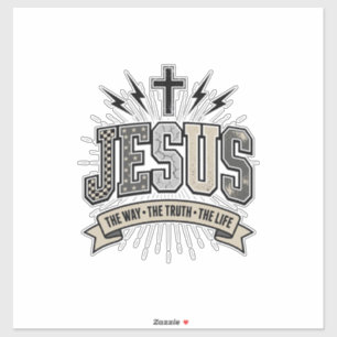 Sticker Jésus Le Chemin La Vérité La Vie Vintage Chrétien