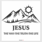Sticker Jésus Le Chemin-Vérité Chrétien (Feuille)