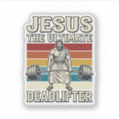 Sticker Jésus le souleveur de poids mort ultime conception (Devant)