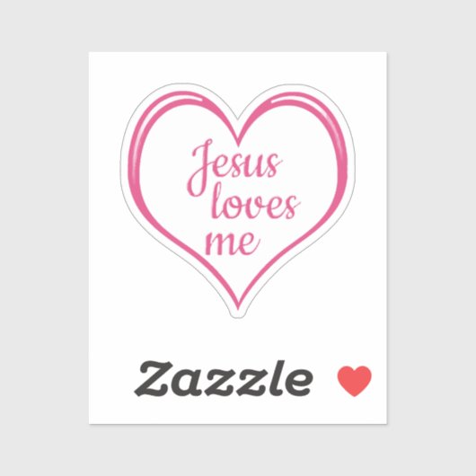 Sticker JÉSUS M'AIME dans le cœur (Feuille)