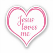 Sticker JÉSUS M'AIME dans le cœur (Recto)