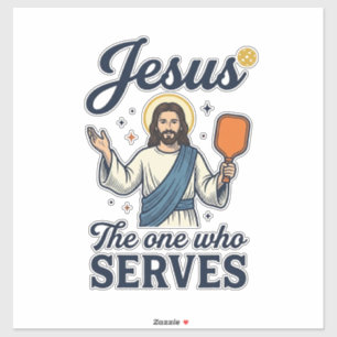 Sticker Jesus Pickleball Celui Qui Sert Chemise