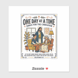Sticker Jesus Prend Soin des Parents Âgés Graphique Tee Ch