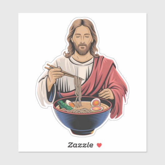 Sticker Jesus Ramen Amen (Feuille)