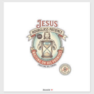 Sticker Jésus Sablier Patience Jésus Sablier Patience 