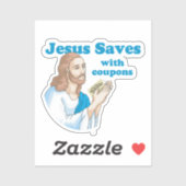 Sticker Jésus sauve avec des coupons (Feuille)