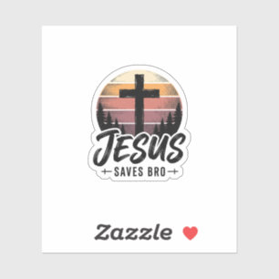 Sticker Jesus Sauve Frère Vintage Chemise Croix Chrétienne