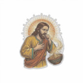 Sticker Jésus s'étouffant avec un miettes de chips de tort (Devant)