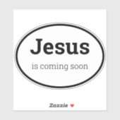 Sticker Jésus Vient Bientôt Noir Custom-Cut Vinyl (Feuille)