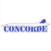 Sticker Jet Concorde emblématique avec typographie bleue a (Devant)