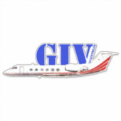 Sticker Jet privé Gulfstream IV de luxe (Devant)
