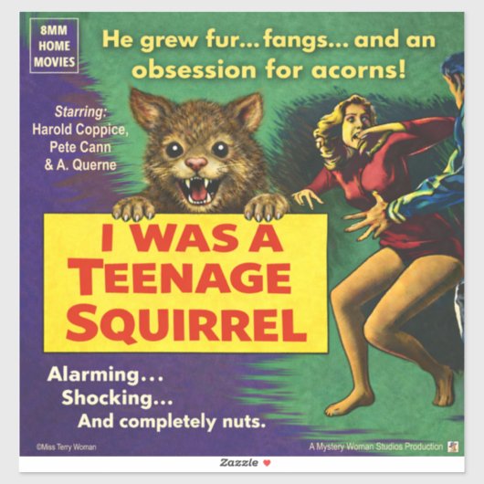 Sticker J'étais un écureuil adolescent (Feuille)