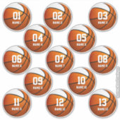 Sticker jeu blanc orange de 13 enfants de basket (Devant)
