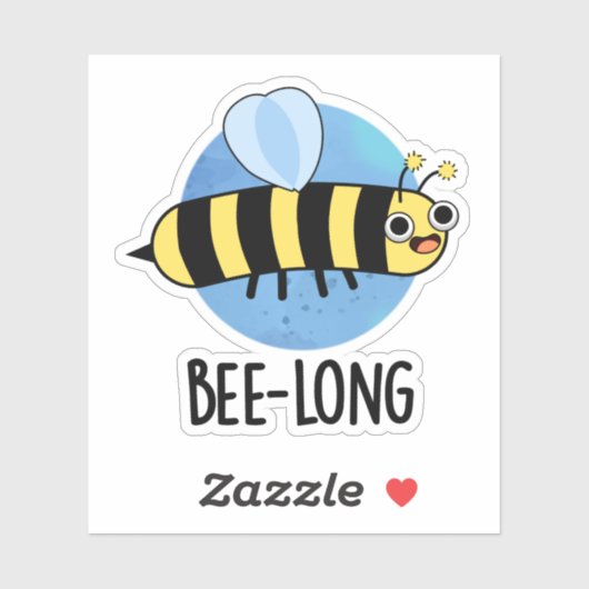 Sticker Jeu d'abeilles long et drôle d'insectes long (Feuille)