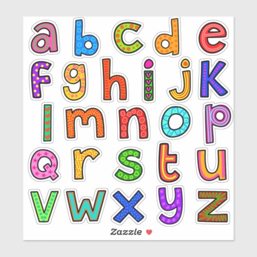 Sticker Jeu d'alphabet Coque inférieur (Feuille)