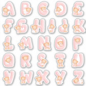 Sticker Jeu d'alphabet d'ours rose (Devant)
